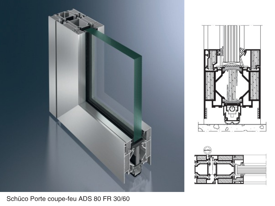 Fenêtre aluminium pare-balles Schüco AWS 90 BR classe FB 4 cumulant anti-effraction RC 4, fabriquée par GREMMEL Alsace