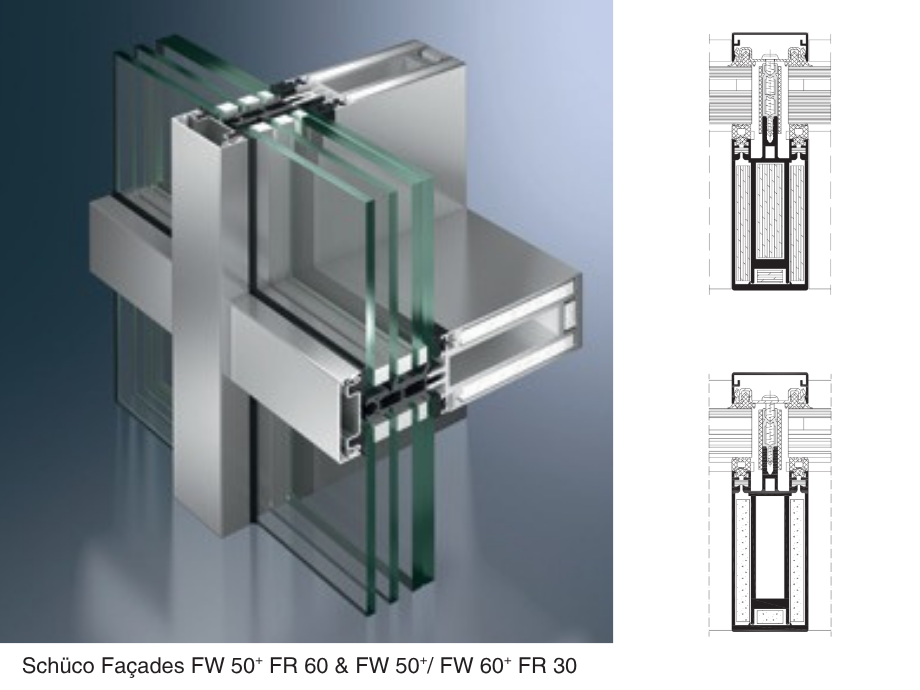Cloison aluminium coupe-feu Schüco ADS 90 FR 120 Firestop classée EI 120 (2h), nouveauté 2025, fabriquée par GREMMEL Alsace
