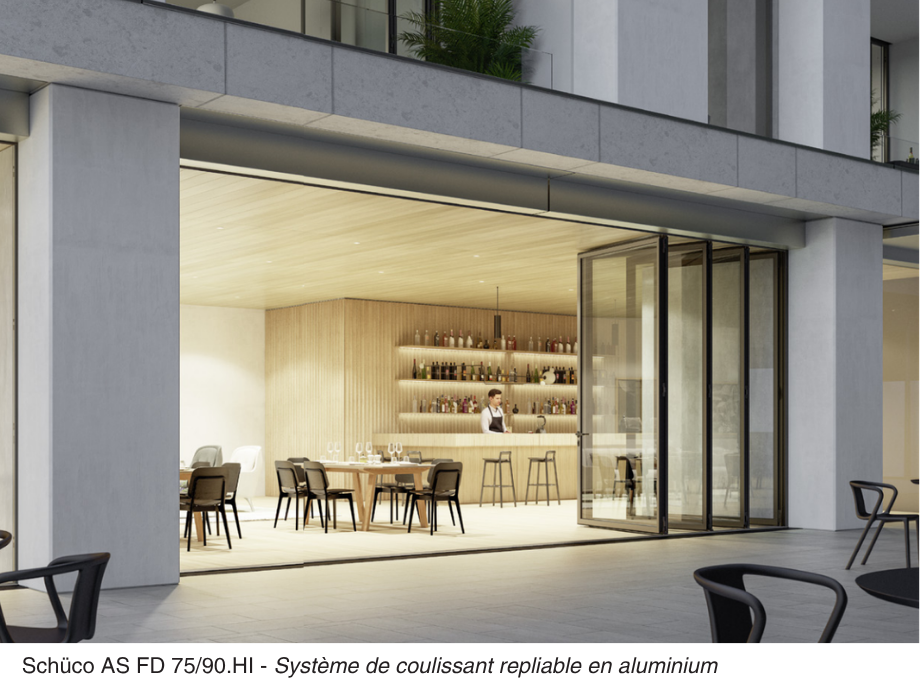 Baie coulissante aluminium grandes dimensions Schüco ASE 60/80.HI, conforme RE2020, GREMMEL Alsace